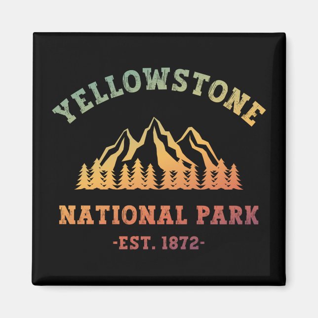Aimant Parc national de Yellowstone Randonnée rayonnant C (Devant)