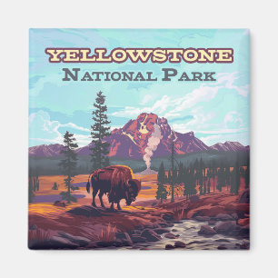 Aimant Parc national de Yellowstone Wyoming Bison Geyser