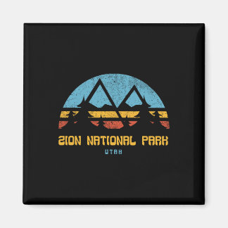 Aimant Parc national de Zion Utah Retro Vintage Cadeau de