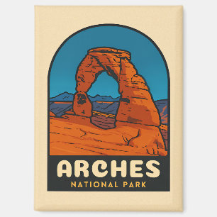 Aimant Parc national des Arches Vintage voyage rétro Utah