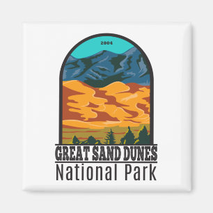 Aimant Parc national des Great Sand Dunes Colorado Vintag
