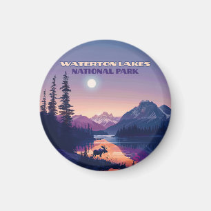 Aimant Parc national des Lacs-Waterton Canada Carte Alber