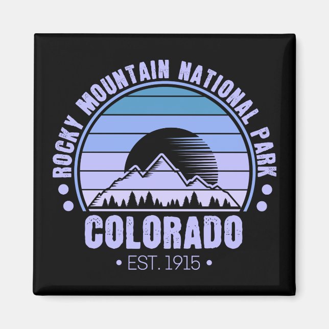 Aimant Parc national des Rocheuses Colorado Retro (Devant)