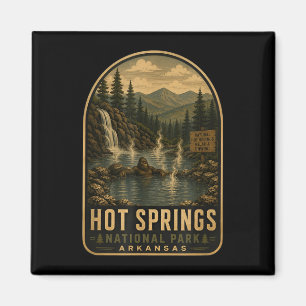 Aimant Parc national des sources chaudes bigfoot vintage