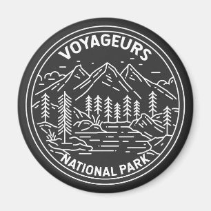 Aimant Parc national des Voyageurs Minnesota Vintage Mono