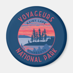 Aimant Parc national des Voyageurs Rainy Lake Art déprimé