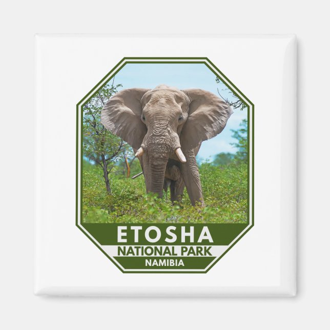 Aimant Parc national d'Etosha Namibie Elephant Aquarelle (Devant)