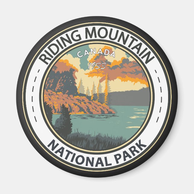 Aimant Parc national du Canada du Mont-Riding Badge Vinta (Devant)