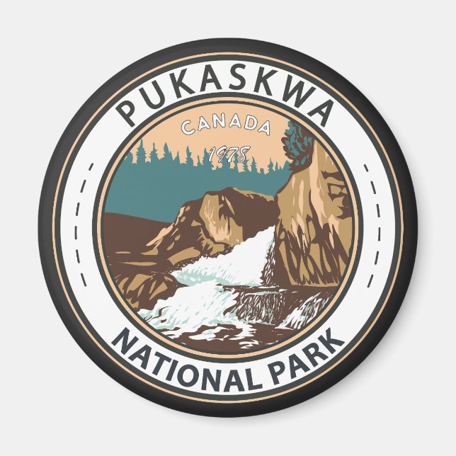 Aimant Parc national du Canada Pukaskwa Insigne Vintage d (Devant)