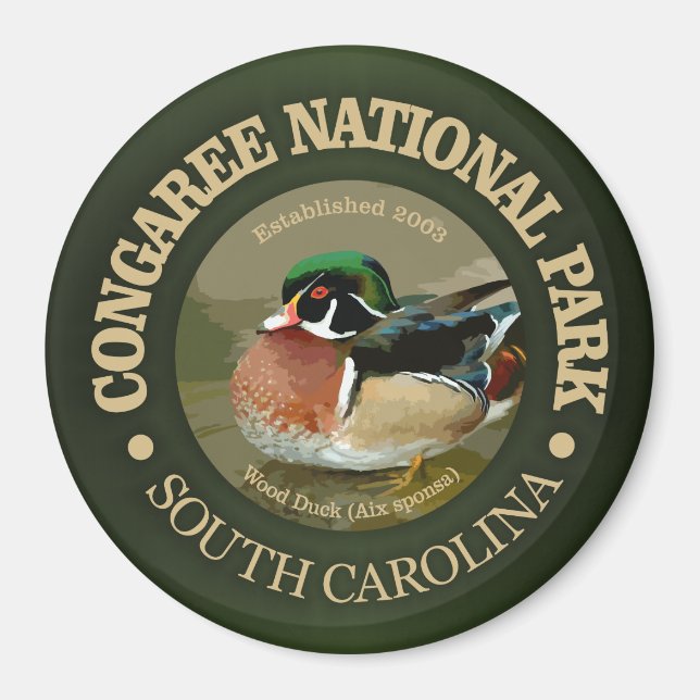 Aimant Parc national du Congaree (Canard à Bois) (Devant)