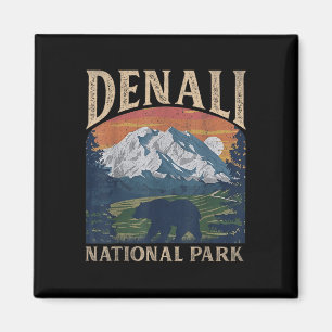 Aimant Parc National Du Denali vintage Montage Rétro Pour