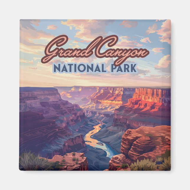 Aimant Parc national du Grand Canyon Arizona Retro (Devant)