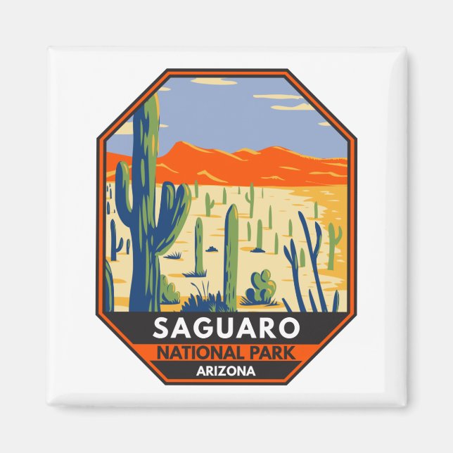 Aimant Parc national du Saguaro Arizona Giant Cactus Vint (Devant)