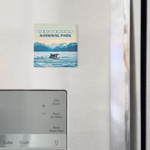 Aimant Parc national Kenai Fjords Orca Alaska Vintage