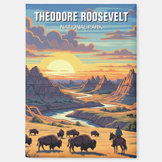 Aimant Parc national Theodore Roosevelt Dakota du Nord (Recto)