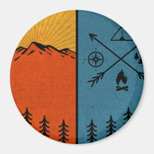 Aimant Parc national vintage de l'Oregon Portland Crater