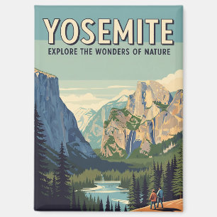Aimant Parc national vintage de Yosemite Demi-Dôme