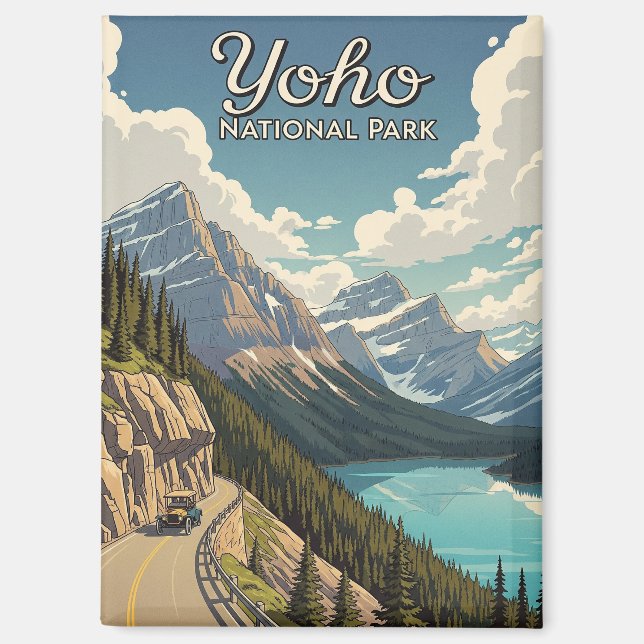 Aimant Parc national vintage Yoho Canada (Recto)