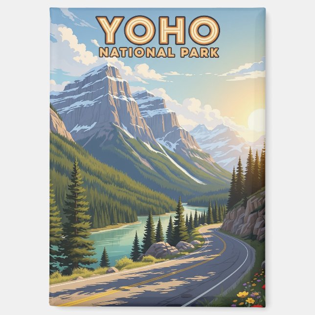 Aimant Parc national vintage Yoho Canada (Recto)