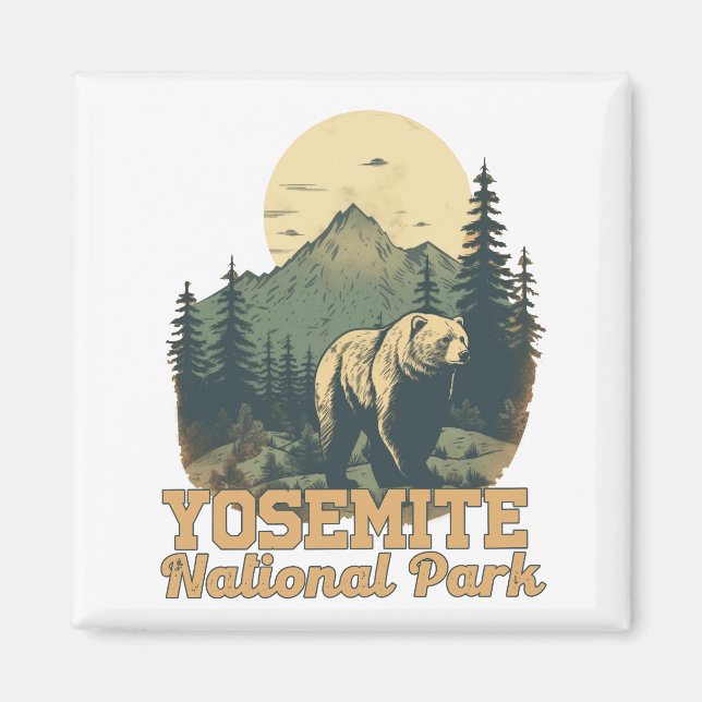 Aimant Parc national Yosemite Camping Voyage (Devant)