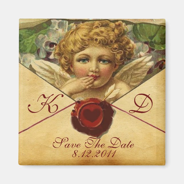 AIMANT PARCHEMENT DE SCELLULAIRE DE CIRE DU COEUR D'ANGE  (Devant)