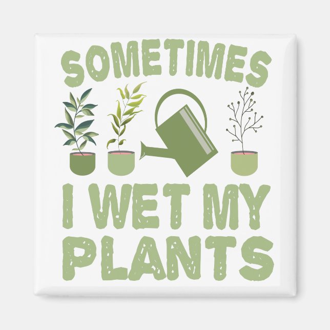 Aimant Parfois, J'Ai Regardé Mon Plante Drôle Jardin Intr (Devant)