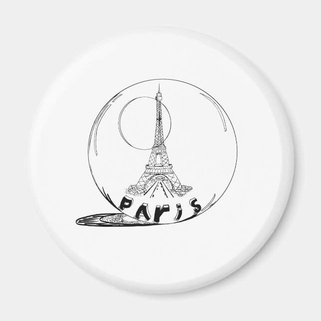Aimant paris dans une boule de verre (Devant)