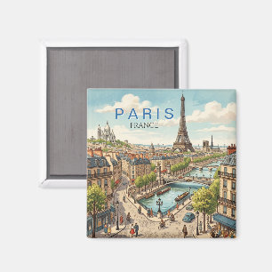 Aimant Paris France Voyage Art Rétro