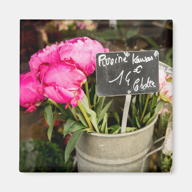 Aimant Paris Pink Market Flowers (Devant)