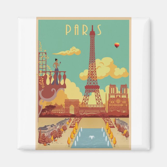 Aimant Paris poster vintage (Devant)