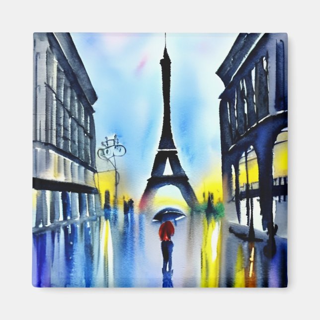 Aimant Paris sous la pluie (Devant)