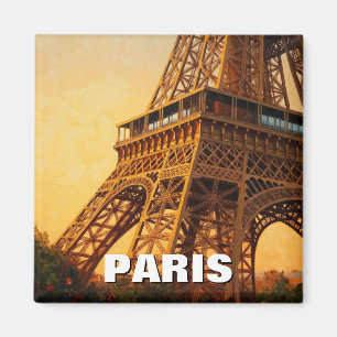 Aimant Paris Tour Eiffel Cafés Carte postale