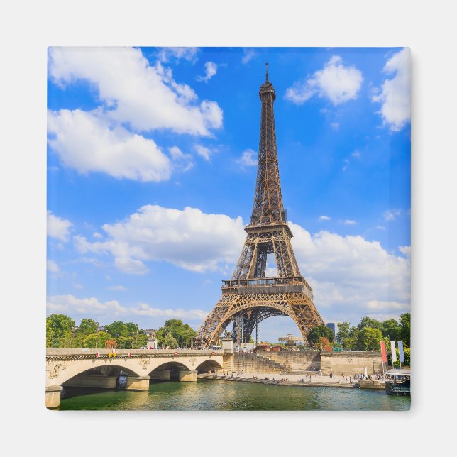 Aimant Paris, Tour Eiffel et Seine, France. (Devant)