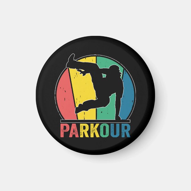 Aimant Parkour Free Running Training Traceur Retro (Devant)