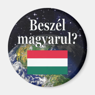 Aimant Parlez-vous hongrois ? en hongrois. Drapeau et Ter