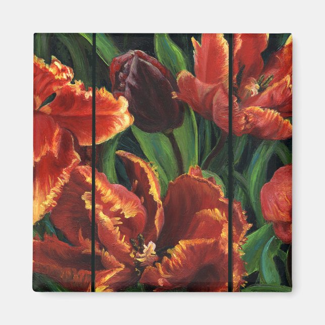 Aimant "Parrot Tulips Triptych" (Devant)