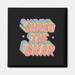 Aimant Partager Le Gnar Snowboard Surf Rainbow Pastel