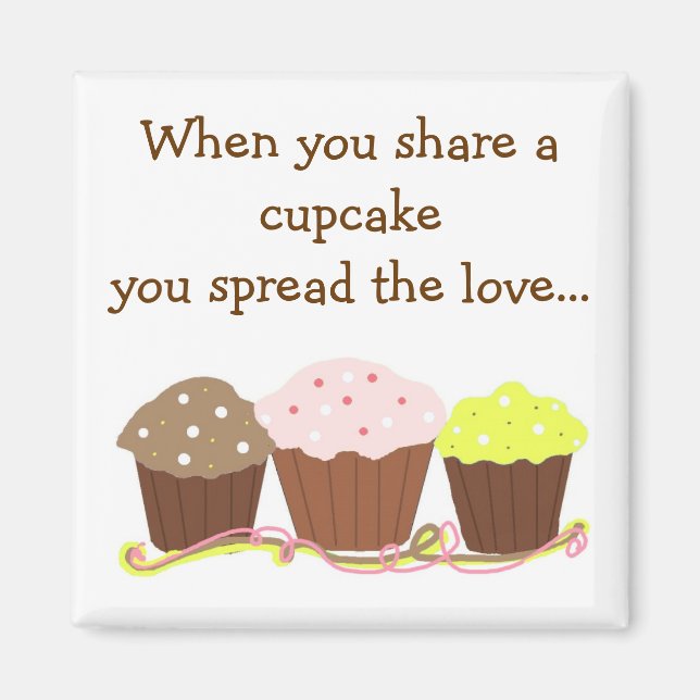 Aimant Partagez un Cupcake ... (Devant)
