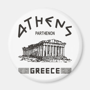 Aimant Parthenon - Athènes - Grec (noir)