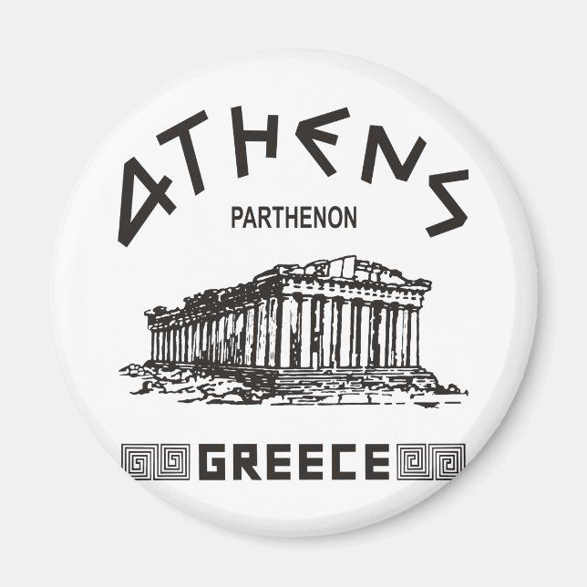 Aimant Parthénon - Athènes - Grec (noir) (Devant)