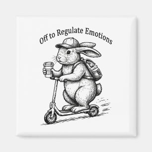 Aimant Parti pour réguler les émotions drôle de lapin Bun