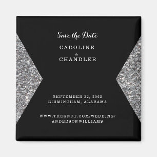 Aimant Parties scintillant Argent Et Mariage Photo Noir S
