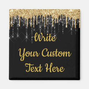 Aimant Parties scintillant Black et Gold personnalisée su