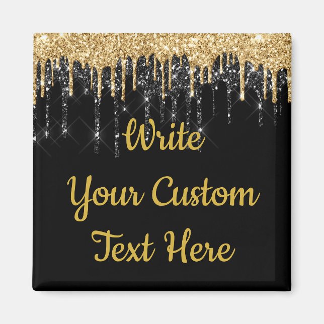 Aimant Parties scintillant Black et Gold personnalisée su (Devant)