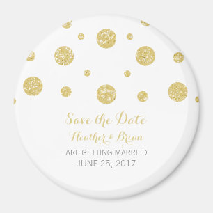 Aimant Parties scintillant d'or Confetti Enregistrer l'ai