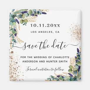 Aimant parties scintillant d'or d'eucalyptus mariage enre