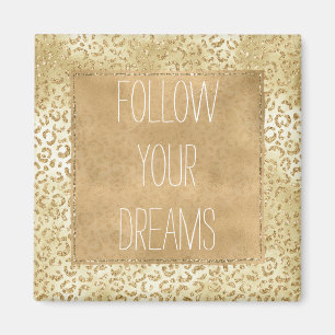 Aimant Parties scintillant jaune or Leopard