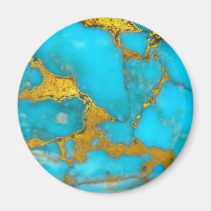 Aimant Parties scintillant OR en marbre turquoise - AJOUT
