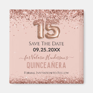 Aimant Parties scintillant rose vif Quinceanera Enregistr