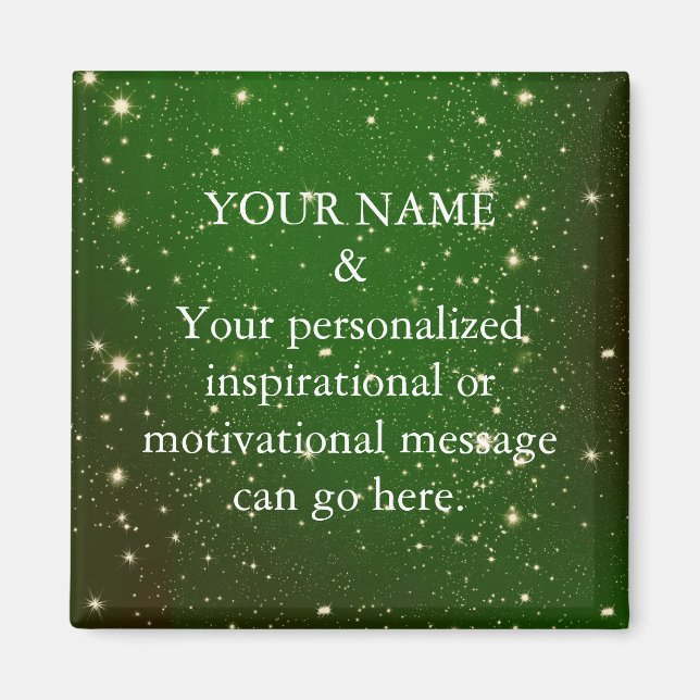 Aimant Parties scintillant verte du message de motivation (Devant)